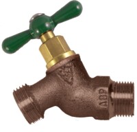 The Arrowhead Brass 351LF no-kink hose bib series has a ¾” Male Iron Pipe (MIP) thread connection.