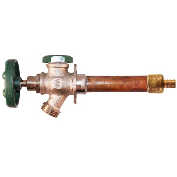 The Arrowhead Brass 429LF series anti-siphon frost-proof hydrants have a ½” PEX inlet.