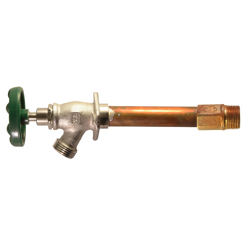 The Arrowhead Brass 455LF series standard frost-proof hydrants have a ½” and ¾” MIP inlet.