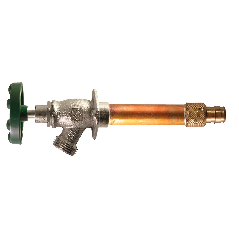 The Arrowhead Brass 461LF series Arrow-Breaker® frost-proof hydrants have a ¾” Wirsbo inlet.
