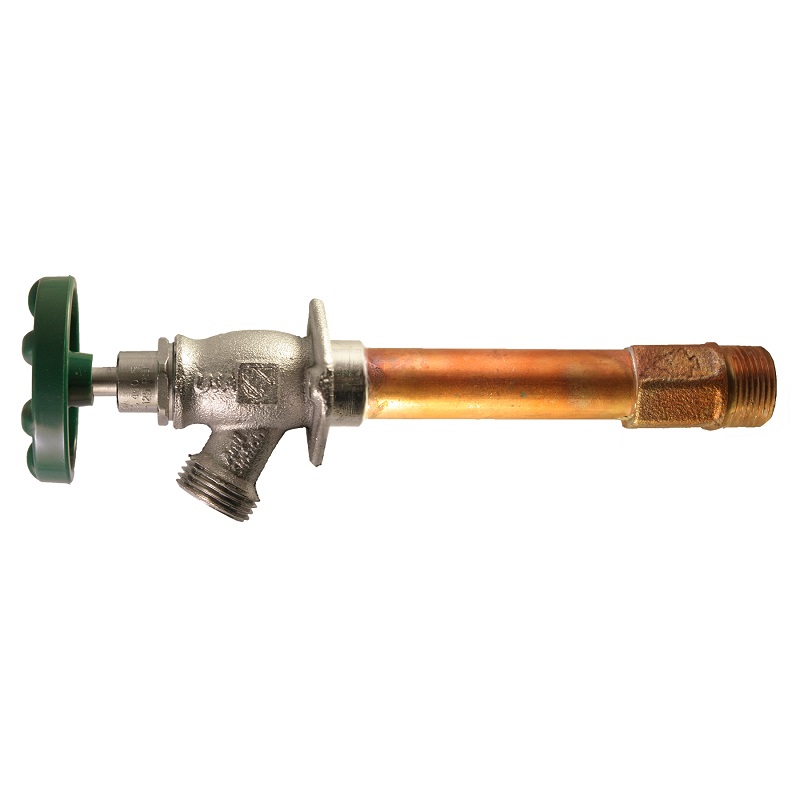 The Arrowhead Brass 465LF series Arrow-Breaker® frost-proof hydrants have a ½” and ¾” MIP inlet.