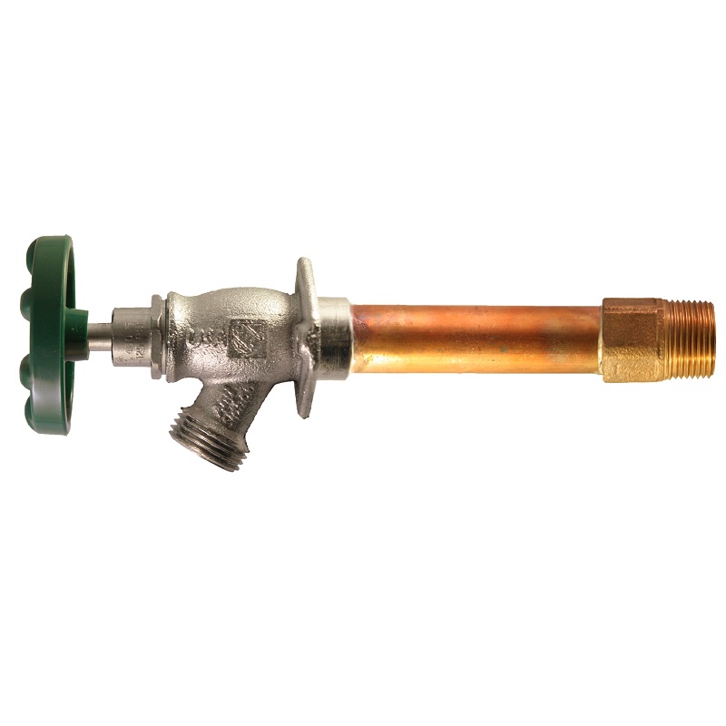 The Arrowhead Brass 468LF series Arrow-Breaker® frost-proof hydrants have a ¾” MIP and ¾” copper sweat inlet.