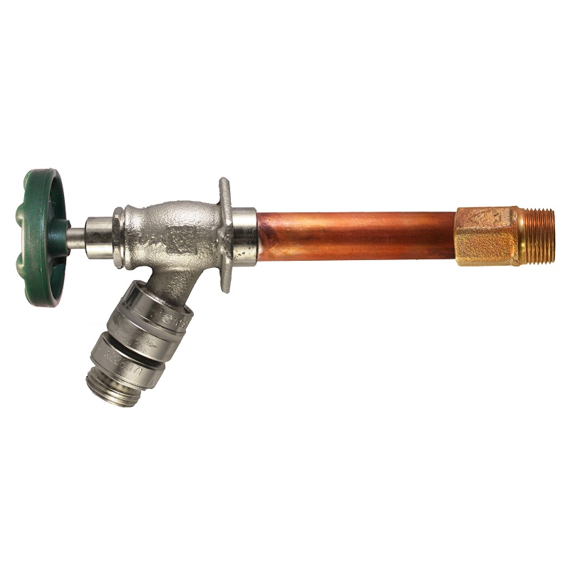 The Arrowhead Brass 485LF series self-draining anti-siphon frost-proof hydrants have a ½” and ¾” MIP inlet.