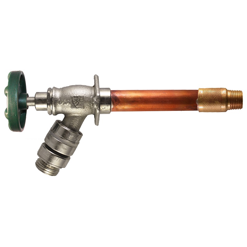 The Arrowhead Brass 486LF series self-draining anti-siphon frost-proof hydrants have a ½” MIP and ½” copper sweat inlet.