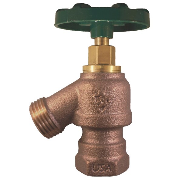 The Arrowhead Brass 925LF garden valve has ½” and ¾” FIP nested threads connection.