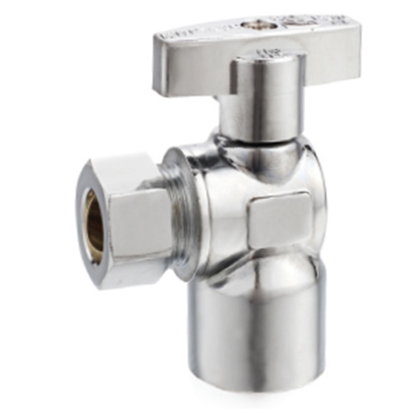 The Arrowhead Brass AS50F25C angle supply stop valves have self-lubricating Teflon seals and a double O-ring for safety.