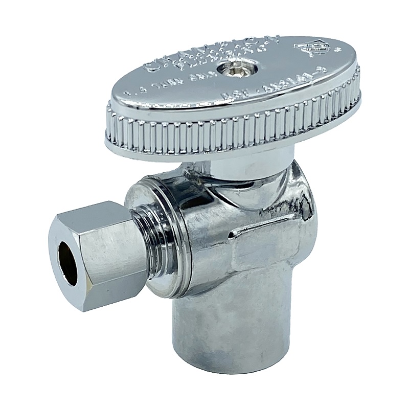 Arrowhead Brass AS50S25C angle supply stop valves have self-lubricating Teflon seals and a double O-ring for safety.