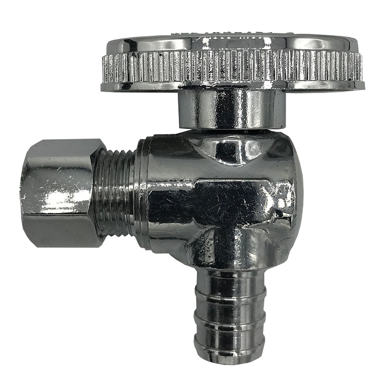 The Arrowhead Brass AS50X25C angle supply stop valves have self-lubricating Teflon seals and a double O-ring for safety.