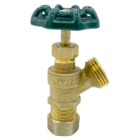 Arrowhead Brass BD50C boiler drains are made from high-quality lead-free brass and are for use in low-pressure potable water systems. The BD50C has a ½” compression (5/8 OD) connection.