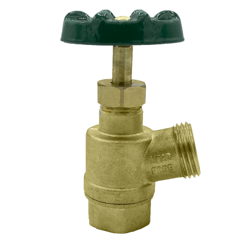 The Arrowhead Brass GV75F-V garden valve is lead-free. The GV75F-V has a ¾” female iron pipe (FIP) inlet and inverted nose design.