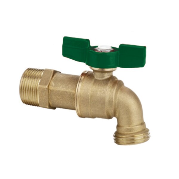 The Arrowhead Brass HB50M-QT standard hose bib is made from heavy patterned lead-free brass and is available in ½” male iron pipe (MIP).