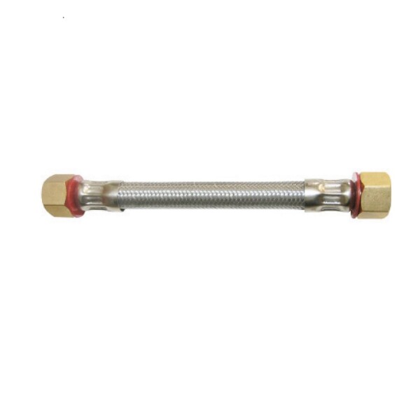 The Arrowhead Brass HS50F50F-24 braided stainless steel supply lines are 24-inches long and are compatible with a variety of piping.