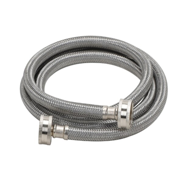 The Arrowhead Brass HS75H75H-72 washing machine connectors are 72-inches long and are compatible with a variety of piping.