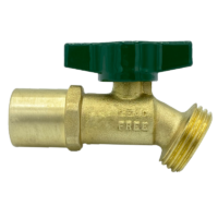 Arrowhead Brass NK50S-QT no kink hose bib is made from heavy patterned lead-free brass and has a ½” sweat inlet.