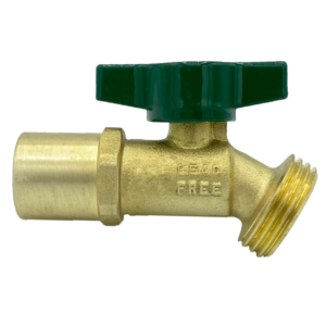 Arrowhead Brass NK50S-QT no kink hose bib is made from heavy patterned lead-free brass and has a ½” sweat inlet.
