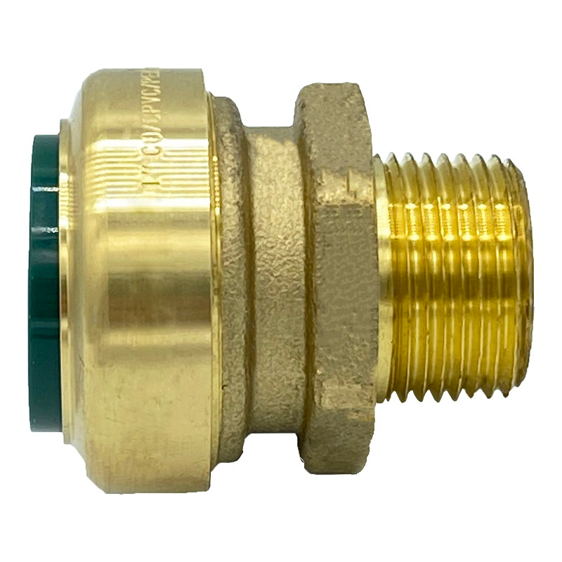Arrowhead Brass RGA100M75 push-fit adapter is lead-free and is perfect for quick and easy installation. Used by homeowners and contractors, the RGA100M75 has a 1” push-fit connection and a ¾” male national pipe thread (MNPT) connection.