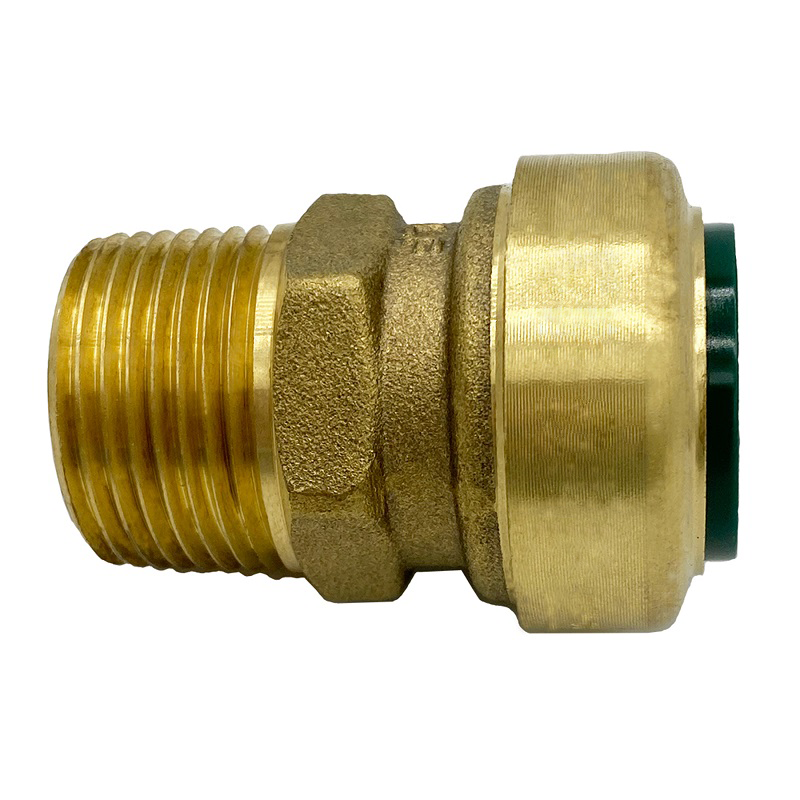 Arrowhead Brass RGA50M push-fit adapter is lead-free and is perfect for quick and easy installation. Used by homeowners and contractors, the RGA50M has a ½” push-fit connection and a ½” male national pipe thread (MNPT) connection.
