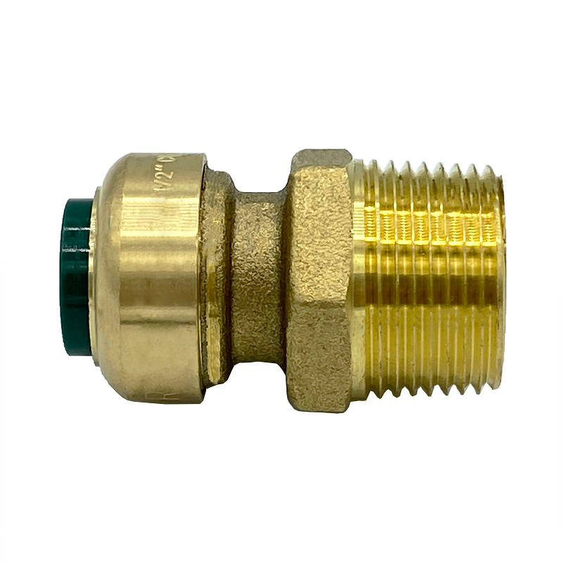 Arrowhead Brass RGA50M75 push-fit adapter is lead-free and is perfect for quick and easy installation. Used by homeowners and contractors, the RGA50M75 has a ½” push-fit connection and a ¾” male national pipe thread (MNPT) connection.