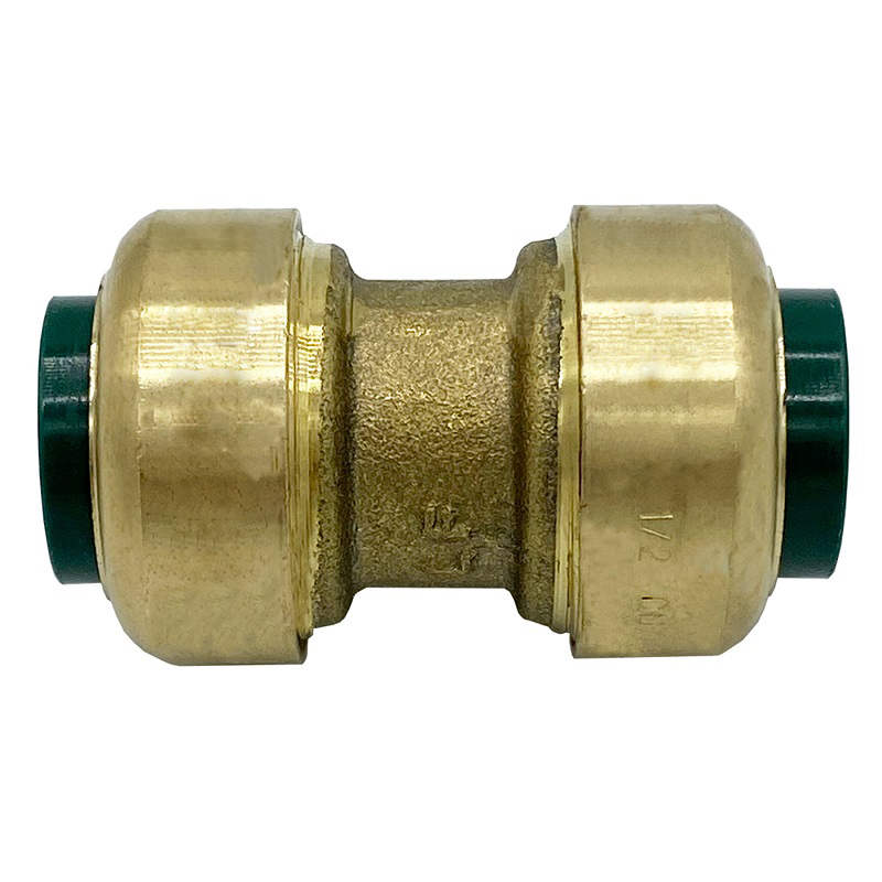 Arrowhead Brass RGC75 push-fit couplers are lead-free and allow for ease of installation on copper, CPVC, and PEX within seconds. The RGC75 is ¾” x ¾”.
