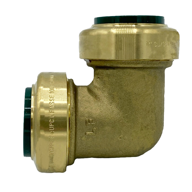 Arrowhead Brass RGE75 push-fit elbow adapters are lead-free and allow for ease of installation on copper, CPVC, and PEX within seconds. The RGE75 is ¾” x ¾”.