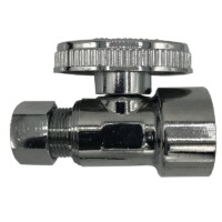 The Arrowhead Brass SS50C37C straight stop valves are lead-free and have a polished chrome finish.