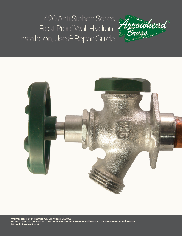Arrowhead Brass 420 hydrant repair guide
